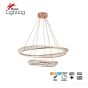 SE LED 60+80  OVELA ROSE GOLD Φ60+80cm 3CCT REMOTE CONTROL 2 YEARS WARRANTY HOMELIGHTING 77-51194