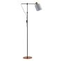 SE21-GM-39-SH1 ADEPT FLOOR LAMP Gold Matt and Black Metal Floor Lamp Grey Shade+ HOMELIGHTING 77-8346