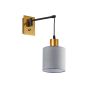 SE21-GM-9-SH1 ADEPT WALL LAMP Gold Matt and Black Metal Wall Lamp Grey Shade+ HOMELIGHTING 77-8355