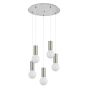 SE21-NM-4-GL1-5NM ADEPT TUBE Nickel Matt Pendant Smoked Glass+ HOMELIGHTING 77-8397