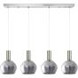 SE21-NM-4-GL2-4NM ADEPT TUBE Nickel Matt Pendant Smoked Glass+ HOMELIGHTING 77-8405