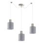 SE21-NM-4-NM3-SH2 ADEPT TUBE Nickel Matt Pendant Grey Fabric Shade+ HOMELIGHTING 77-8423