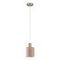 SE21-NM-4-SH3 ADEPT TUBE Nickel Matt Pendant Brown Fabric Shade+ HOMELIGHTING 77-8428
