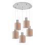 SE21-NM-4-5NM-SH3 ADEPT TUBE Nickel Matt Pendant Brown Fabric Shade+ HOMELIGHTING 77-8433