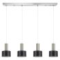 SE21-NM-4-4NM-MS1 ADEPT TUBE Nickel Matt Pendant Black Metal Shade+ HOMELIGHTING 77-8455