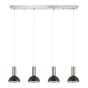 SE21-NM-4-4NM-MS3 ADEPT TUBE Nickel Matt Pendant Black Metal Shade+ HOMELIGHTING 77-8469