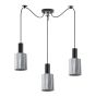 SE21-BL-4-BL3-GL1 ADEPT TUBE Black Pendant Smoked Glass+ HOMELIGHTING 77-8485