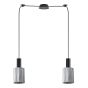SE21-BL-4-BL2-GL1 ADEPT TUBE Black Pendant Smoked Glass+ HOMELIGHTING 77-8486