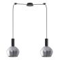 SE21-BL-4-BL2-GL2 ADEPT TUBE Black Pendant Smoked Glass+ HOMELIGHTING 77-8493