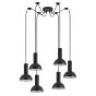 SE21-BL-4-BL6-MS3 ADEPT TUBE Black Pendant Black Metal Shade+ HOMELIGHTING 77-8555
