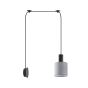 SE21-BL-4-NM1W-SH2 ADEPT TUBE Black Matt Wall Lamp Grey Fabric Shade+ HOMELIGHTING 77-8811