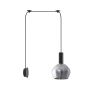 SE21-BL-4-NM1W-GL2 ADEPT TUBE Black Matt Wall Lamp Smoked Glass+ HOMELIGHTING 77-8819