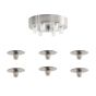 SE21-NM-4-BL6-SH12 ADEPT FLEX Nickel Matt Pendant White, Grey, Brown Fabric Shade+ HOMELIGHTING 77-8933