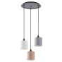 SE21-BL-B10-3BL-SH123 ADEPT FLEX White, Grey, Brown Fabric Shade Pendant+ HOMELIGHTING 77-8960