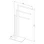 Tube black κρεμάστρα επιδαπέδια 3 θέσεων Sealskin 800201