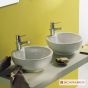 Νιπτήρας Πορσελάνης Luna 40φ (1 οπή) Scarabeo White 8003-300