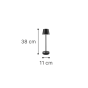 it-Lighting Tahoe Rechargeable LED 2W 3CCT Touch Table Lamp Black D38cmx11cm 80100210