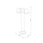 it-Lighting Shasta 2xGU10 Outdoor Pole Light Black D:150x305x600mm 80400814