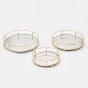 S/3 ΔΙΣΚΟΣ ΜΕΤΑΛΛΙΚΟΣ ΜΕ ΚΑΘΡΕΦΤΗ ΧΡΥΣΟ 37x7x37cm /32x7x32cm /27x7x27cm Eurolamp 819-00270