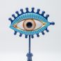 ΔΙΑΚΟΣΜΗΤΙΚΟ ΣΕ ΣΧΗΜΑ ΜΑΤΙΟΥ ΠΟΛΥΡΕΖΙΝ  ΜΠΛΕ & ΧΡΥΣΕΣ ΛΕΠΤΟΜΕΡΕΙΕΣ 16x6.5x30cm Eurolamp 819-00806