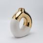 ΒΑΖΟ ΚΕΡΑΜΙΚΟ ΛΕΥΚΟ - ΧΡΥΣΟ 20.5x7.5x20.5cm Eurolamp 819-01868
