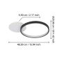 Πλαφονιέρα Οροφής Μαύρο 40,5cm LED 3000-6500Κ 2100lm Μνήμη,Tηλεχειριστήριο, Νυχτός Eglo Gafares 900421
