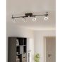 Ράγα Σποτ Τετράφωτη Μαύρη  98,5xH19,5cm Led 3000K 400lm Eglo Cardillio 900516