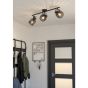 Σποτ Ράγα Τρίφωτη 3xE27 L77,5cm Μαύρο Eglo Girona 900663