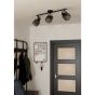 Σποτ Ράγα Τρίφωτη 3xE27 L77,5cm Μαύρο Eglo Girona 900663