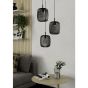 Κρεμαστό Φωτιστικό Τρίφωτο 3xE27 Ø46cm Μαύρο Eglo Romazzina 900686