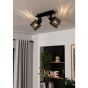 Σποτ Ράγα Δίφωτη 2xE27 L35,5cm Μαύρο Eglo Segovia 900741