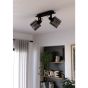 Σποτ Ράγα Δίφωτη 2xE27 L35,5cm Μαύρο Eglo Segovia 900741
