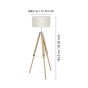 Φωτιστικό Δαπέδου Τρίποδο  Ø975xØ450xH1060-1430mm Μονόφωτο 1xE27 Μέταλλο-Ξύλο-Ύφασμα Μπεζ  Eglo Lantada 94324