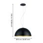 Eglo Gaetano Μοντέρνο Κρεμαστό Φωτιστικό Μονόφωτο Καμπάνα με Ντουί E27 σε Μαύρο Χρώμα 94936