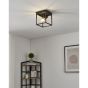 Eglo Silentina Vintage Μεταλλική Πλαφονιέρα Οροφής με Ντουί E27 σε Μαύρο χρώμα 18cm 98331