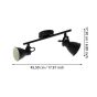 Σποτ Δίφωτο Ατσάλι Μαύρο 2xGU10 L370mm Eglo Seras 98398