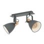 Σποτ Δίφωτο 480xH240mm 2xE27  Μέταλλο Ανθρακί -Ξύλο Eglo Coswarth 99075