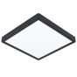 Πλαφονιέρα Μαύρη Τετράγωνη 28,5cm IP44 LED Panel 20w 3000K 2400lm Eglo Fueva 5 99271