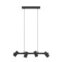 Eglo Gatuela 1 Μοντέρνο Κρεμαστό Φωτιστικό Πολύφωτο Ράγα σε Μαύρο Χρώμα 99463