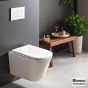 ΚΟΜΠΛΕ ΚΡΕΜΑΣΤΗ ΛΕΚΑΝΗ ALBA/49 RIMLESS, ΜΕ ΚΑΛΥΜΜΑ 9501SC BIANCO CERAMICA WHITE AL11000SC-300