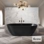 Μπανιέρα Solid Surface Ελεύθερης Τοποθέτησης CUSCO Freestanding 165x85, Sirene Black Matt CUS16585-401