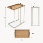 Side Table με Μεταλλικό Σκελετό Off-White και Αφαιρούμενη Επιφάνεια από MDF 45x28x59cm MRShome  DF-0051000