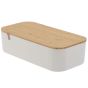 Κουτί Αποθήκευσης PS/Bamboo με Καθρέπτη 26x13x7cm White/Natural MRShome  DF-0055000