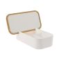 Κουτί Αποθήκευσης PS/Bamboo με Καθρέπτη 26x13x7cm White/Natural MRShome  DF-0055000