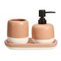 Σετ Μπάνιου από Δολομίτη με PP 3 Τεμαχίων Pink 7613 MRShome  DF-0067001
