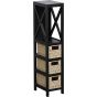 Έπιπλο MDF με 1 Ράφι και 3 Συρτάρια Μαύρο 17x24x82cm MRShome DS-1233000
