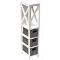 Έπιπλο MDF με 1 Ράφι και 3 Συρτάρια Γκρι/Λευκό 17x24x82cm MRShome DS-1295000