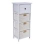 Συρταριέρα Λευκή MDF με 4 Συρτάρια 37.5x27.5x86cm MRShome  DS-2216000