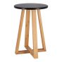 Σκαμπώ Bamboo Μαύρο/Μπεζ 30x30x43cm MRShome DS-2673000