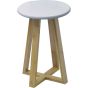 Σκαμπώ με Πόδια Bamboo Καφέ/Λευκό 31x31x42.5cm MRShome DS-2676000